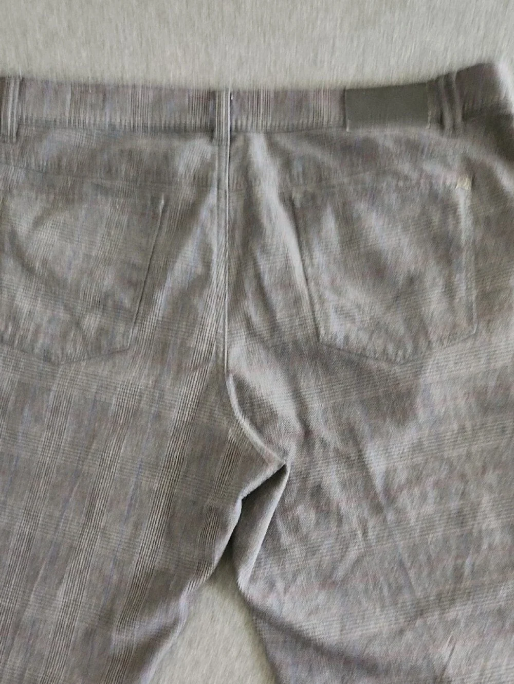 Brax Cooper Fancy Mens Gray Plaid Chino Pants Cotton Regular Fit Size 40x32
